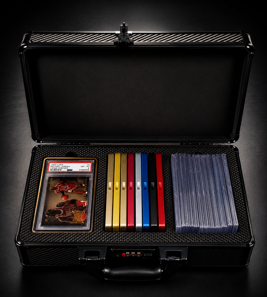 GOATcase ZENITH Carbon Edition 3-Row Graded Card Storage Case with Transparent PSA Slab Display