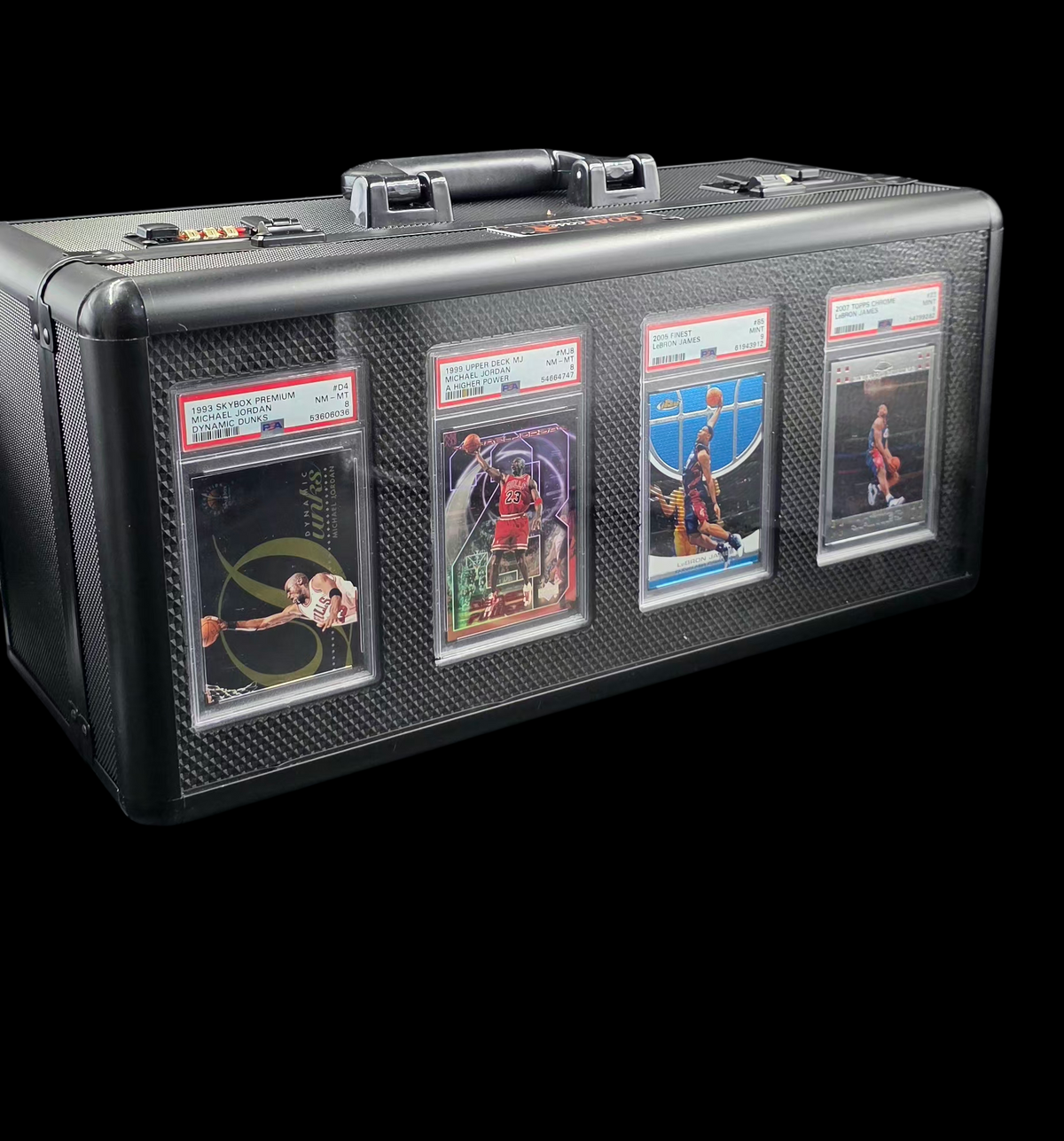 GOATcase APEX 4-Row Black Diamond graded card storage case