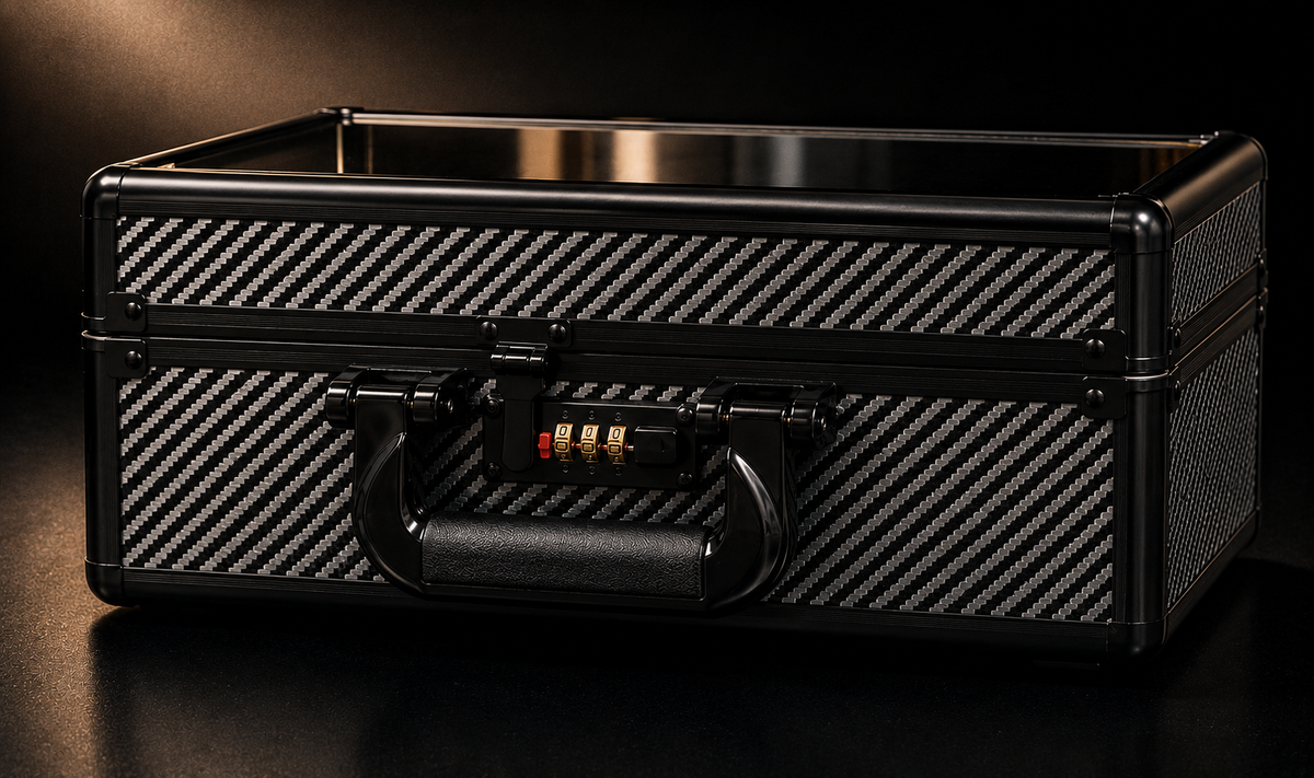 GOATcase ZENITH Carbon Edition carbon-fibre finish with ergonomic handle