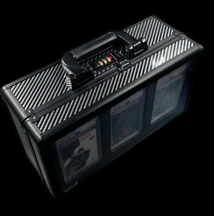 GOATcase ZENITH Carbon Edition graded card storage case with transparent PSA display