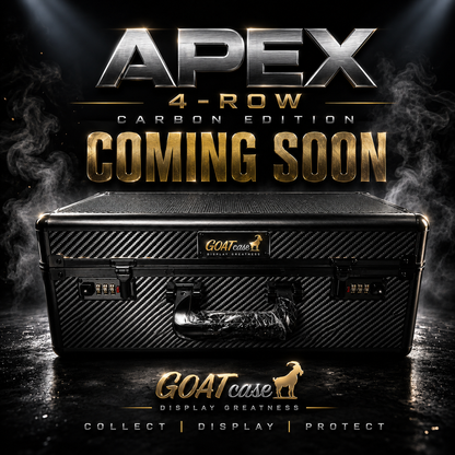 Pre-Order GOATcase APEX Series 4-Row Carbon Edition Graded Card Storage Case with Transparent PSA Slab Display