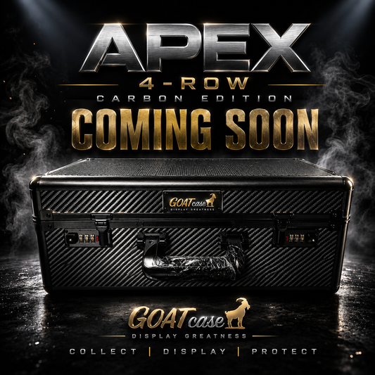 Pre-Order GOATcase APEX Series 4-Row Carbon Edition Graded Card Storage Case with Transparent PSA Slab Display