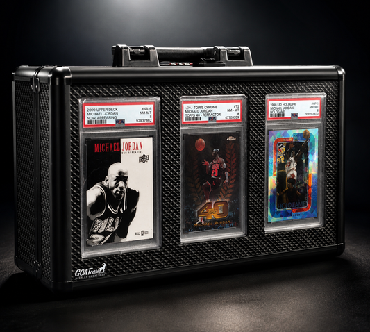 GOATcase ZENITH Carbon Edition 3-Row Graded Card Storage Case with Transparent PSA Slab Display